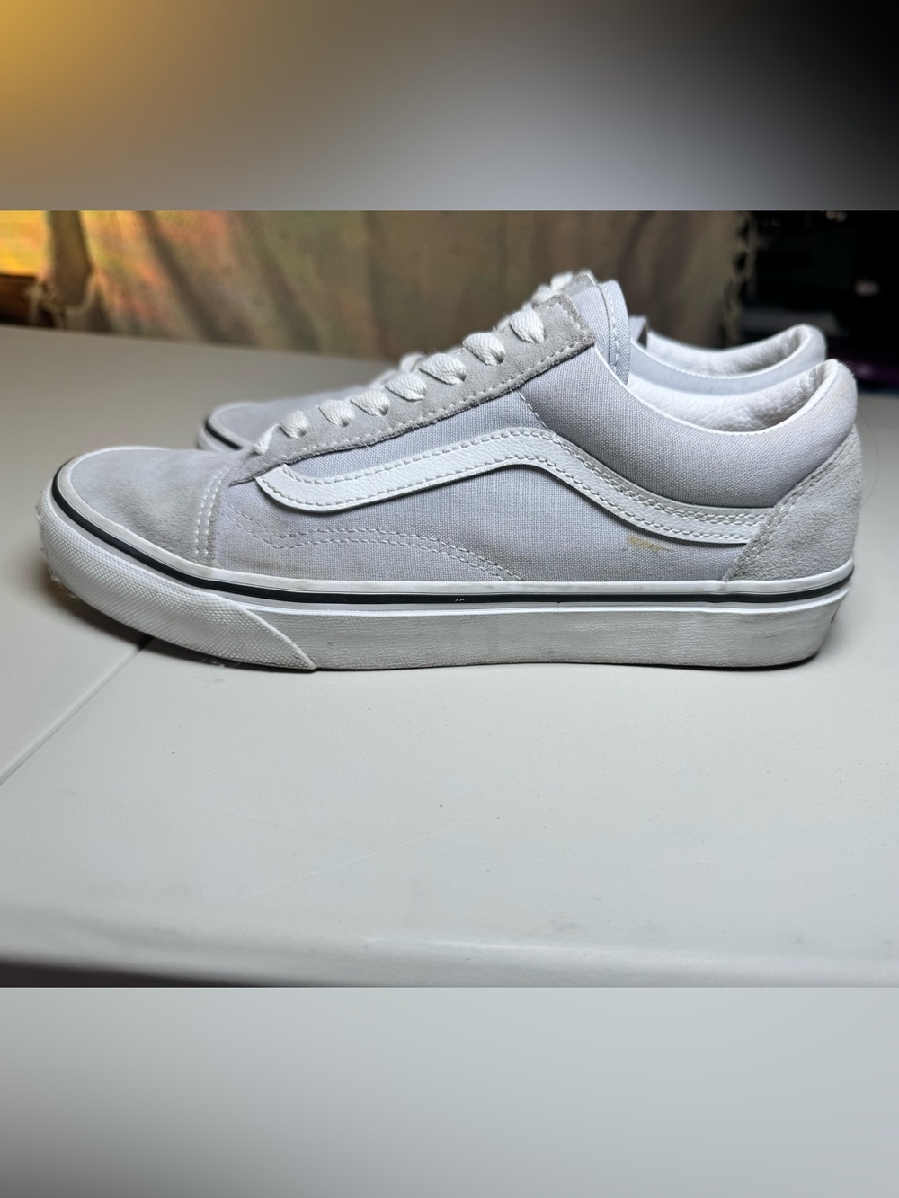 Vans Old Skool Light Grey Sneakers Men’s 8 / Women’s 9.5 Classic Skate Shoe - Picture 3 of 8